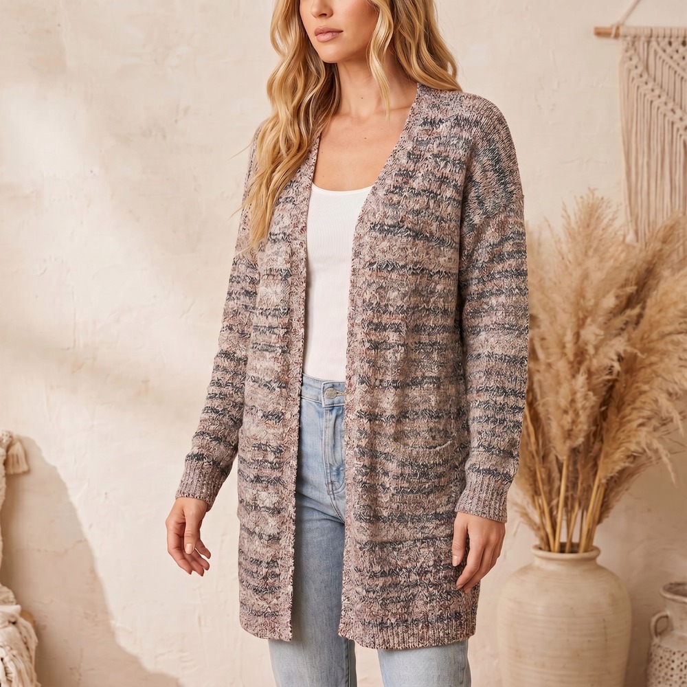 Knox Rose Shimmer Cardigan Duster‎ Burgundy Navy Gray Boho Whimsigoth Indie M